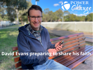 David Evans preparing to share his faith